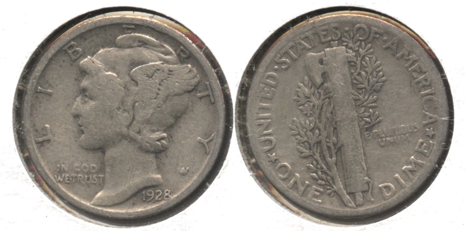 1928 Mercury Dime VG-8 #o