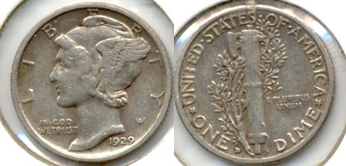 1929-D Mercury Dime VF-20
