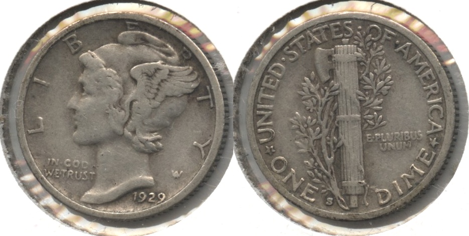 1929-S Mercury Dime VF-20