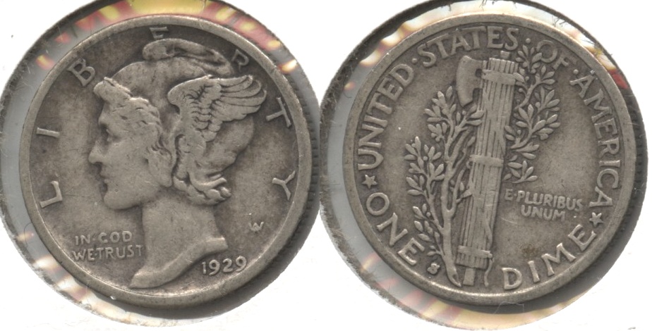 1929-S Mercury Dime VF-20 #i