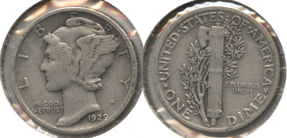 1929 Mercury Dime Fine-12 #az