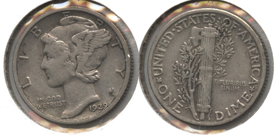 1929 Mercury Dime Fine-12 #bl