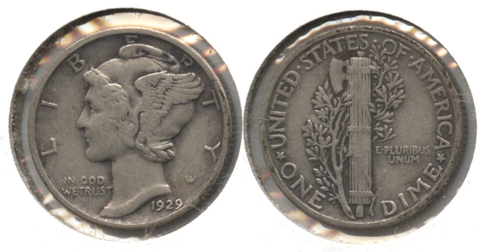 1929 Mercury Dime Fine-12 #bn