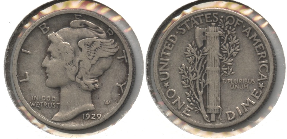 1929 Mercury Dime Fine-12 #br