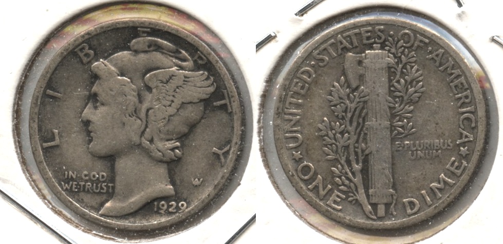 1929 Mercury Dime Fine-12 #d