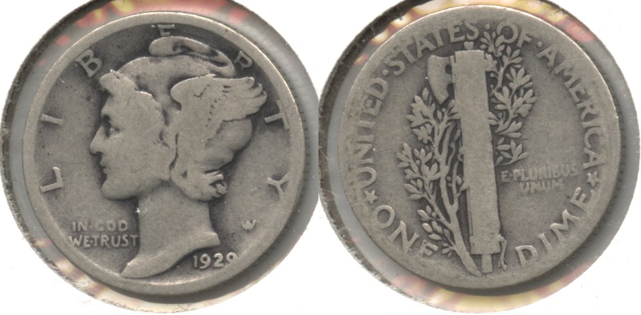 1929 Mercury Dime Good-4