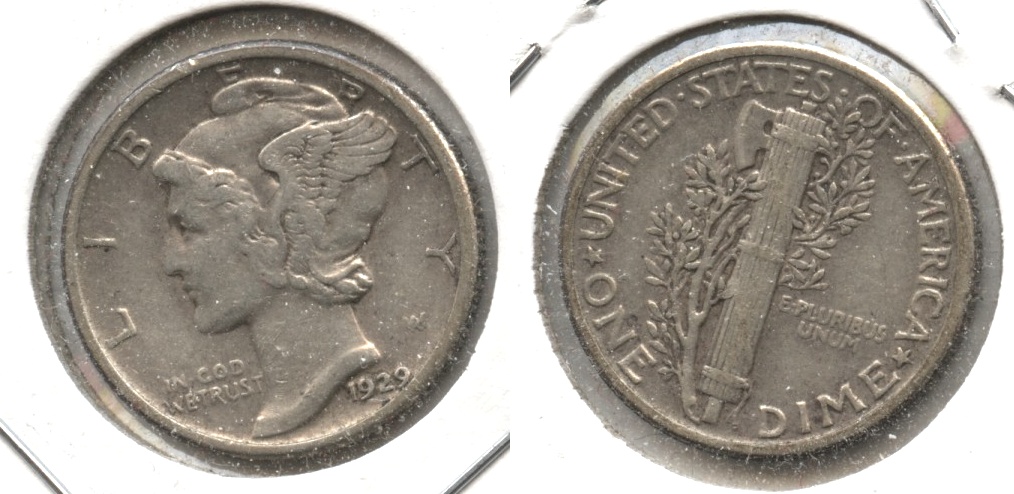 1929 Mercury Dime VF-20