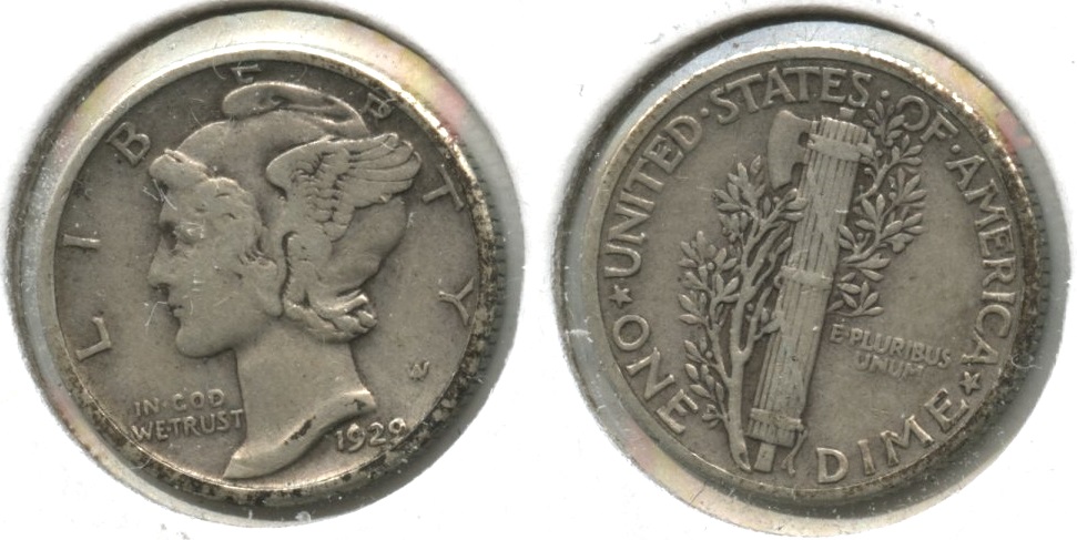 1929 Mercury Dime VF-20 #m