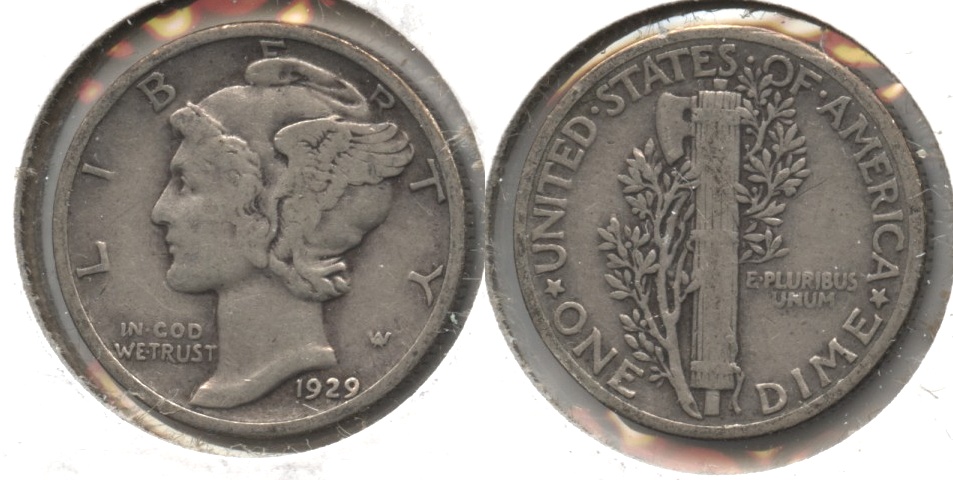 1929 Mercury Dime VG-8 #a