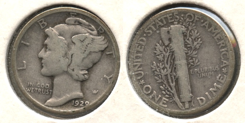 1929 Mercury Dime VG-8 #c