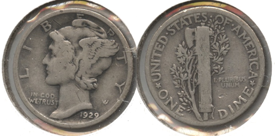 1929 Mercury Dime VG-8 #l
