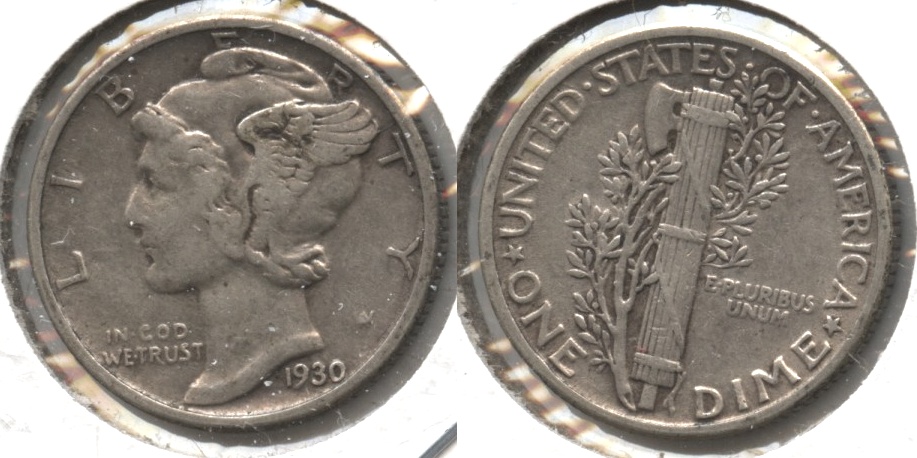 1930 Mercury Dime EF-40 #e