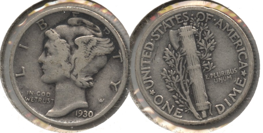 1930 Mercury Dime Fine-12 #ah