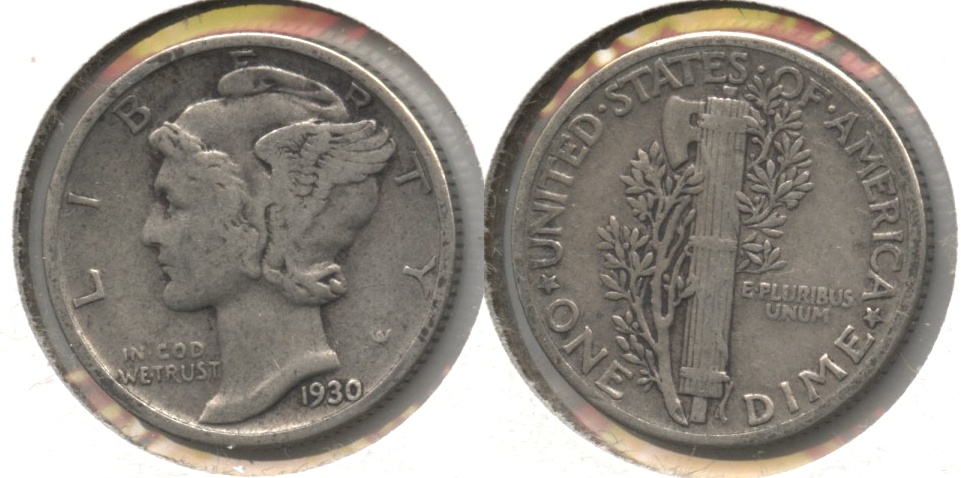 1930 Mercury Dime Fine-12 #al