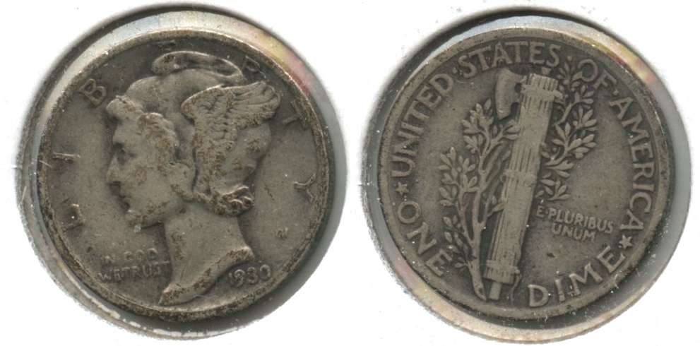 1930 Mercury Dime Fine-12 #an