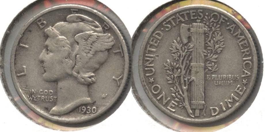 1930 Mercury Dime VF-20 #b