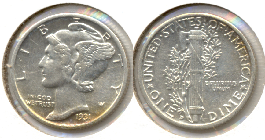 1931-D Mercury Dime AU-55 a