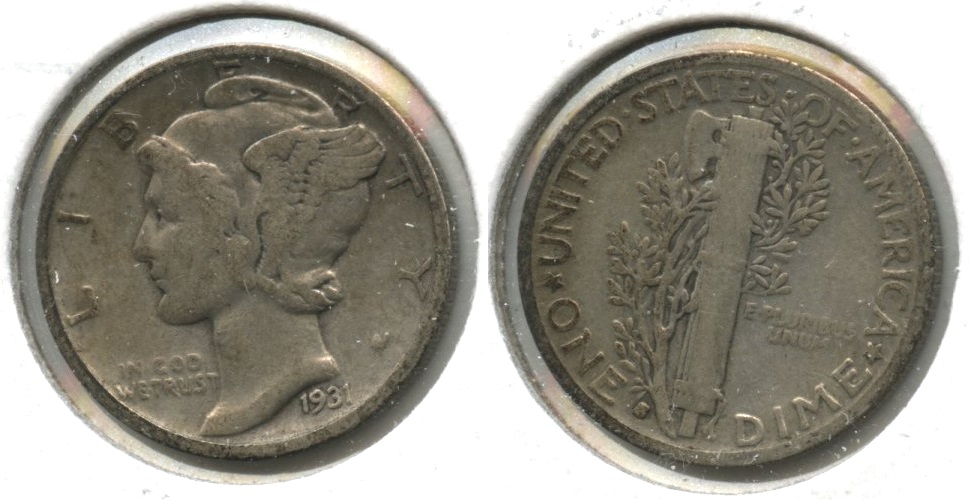1931-S Mercury Dime Fine-12 #j