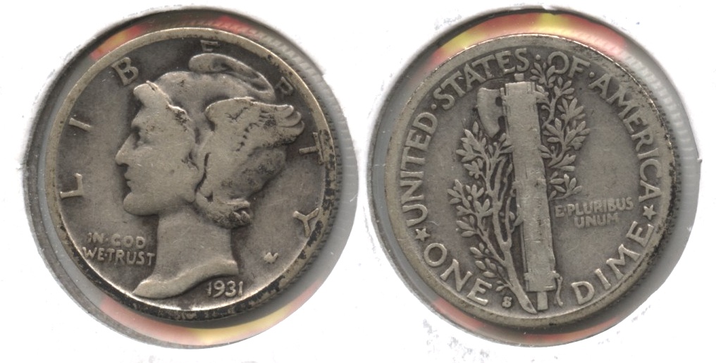1931-S Mercury Dime Good-4