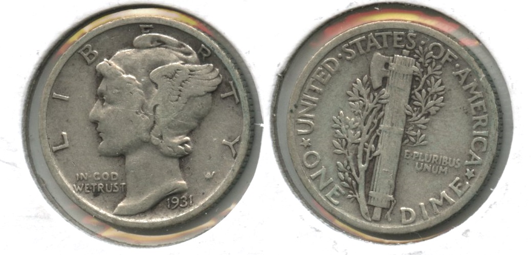 1931 Mercury Dime Fine-12 #n
