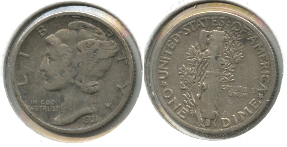 1931 Mercury Dime Fine-12 #q