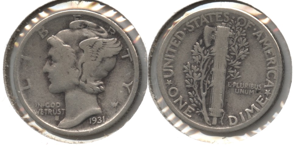 1931 Mercury Dime VG-8 #r
