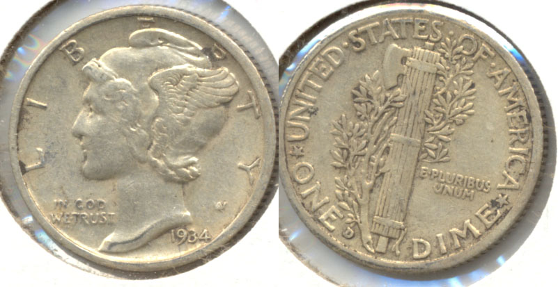 1934-D Mercury Dime AU-50
