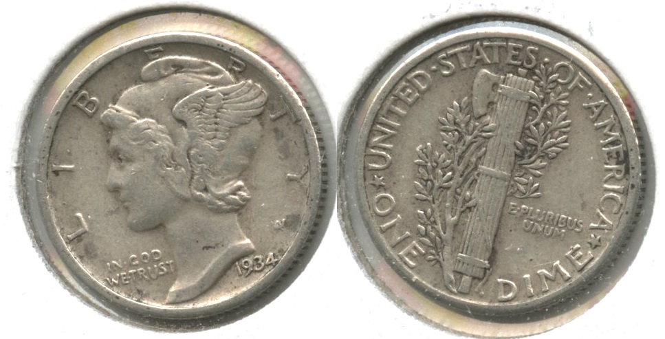 1934 Mercury Dime VF-20