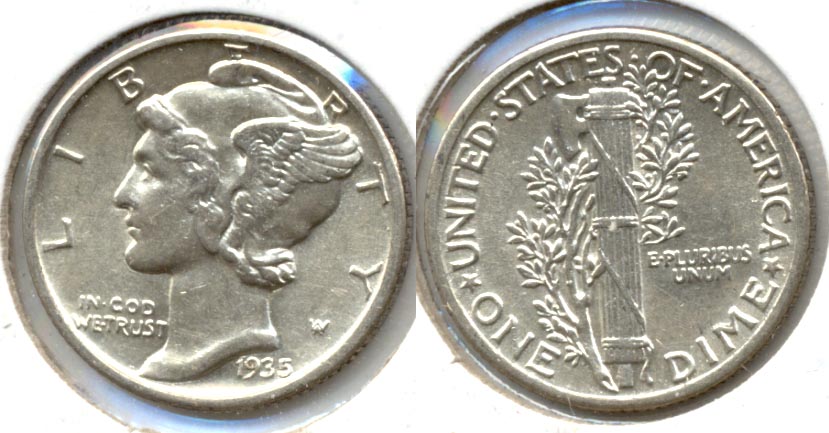 1935 Mercury Dime AU-50 a
