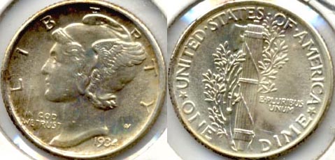 1935 Mercury Dime MS-60
