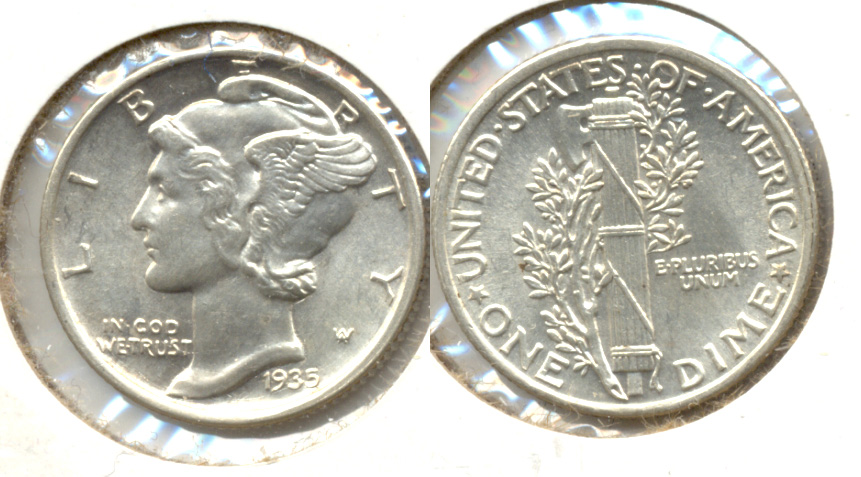 1935 Mercury Dime MS-60 b