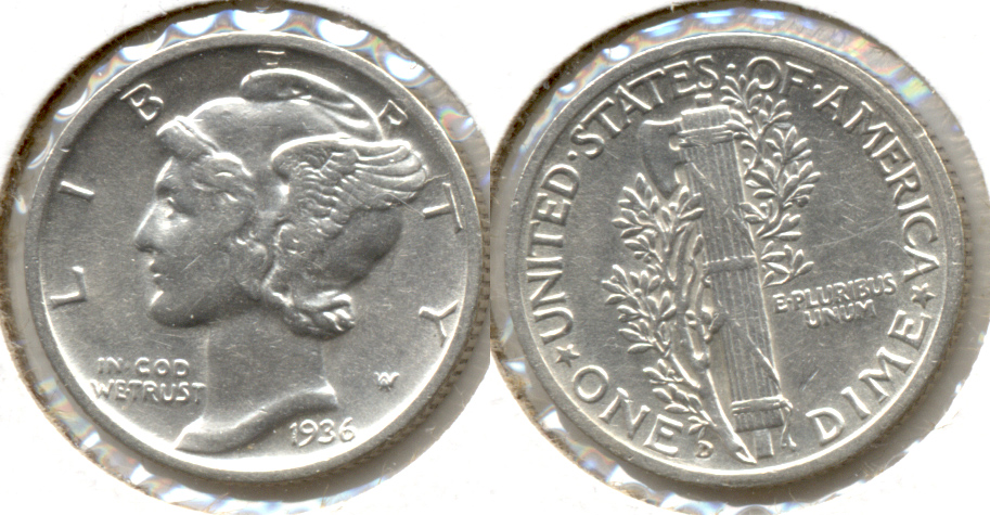 1936-D Mercury Dime AU-50 a