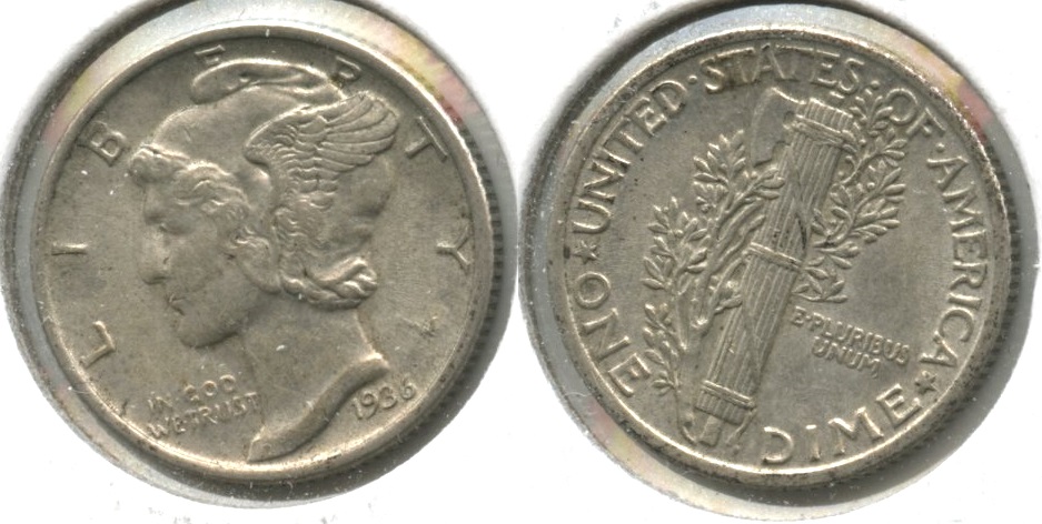 1936 Mercury Dime EF-40 #c