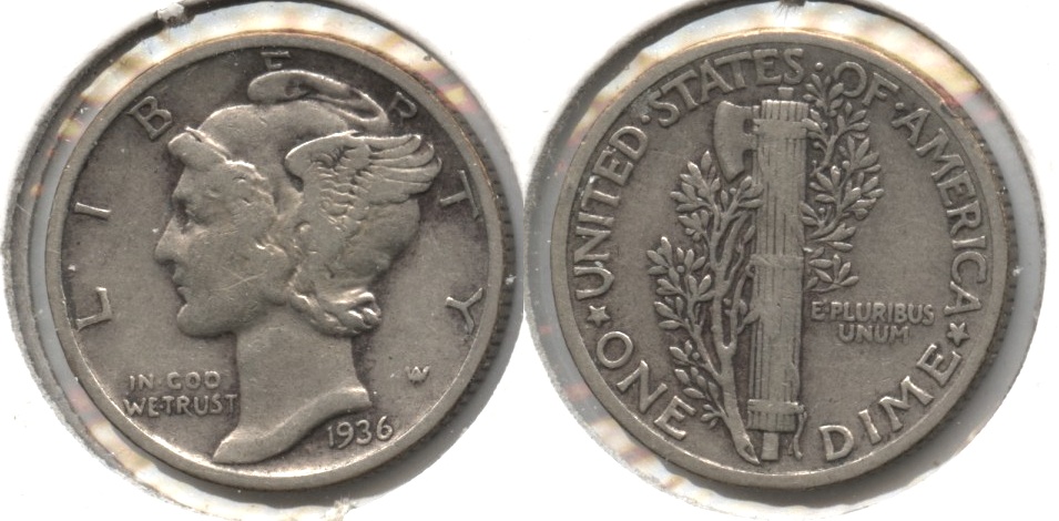 1936 Mercury Dime Fine-12 #o