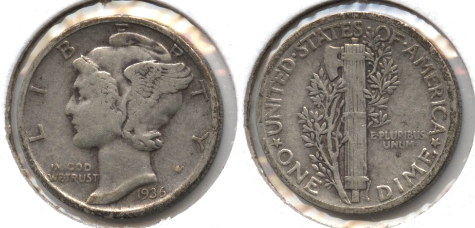 1936 Mercury Dime Fine-12 #q