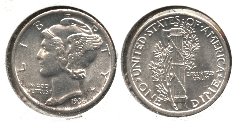 1936 Mercury Dime MS-64
