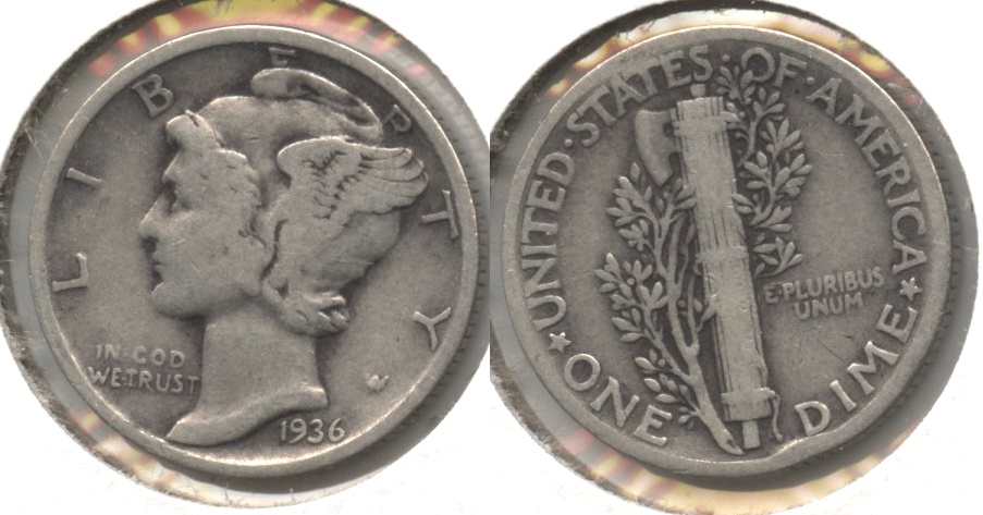 1936 Mercury Dime VG-8 #m