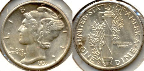 1937-D Mercury Dime MS-60