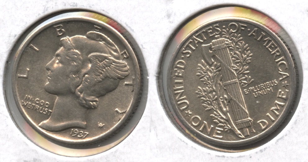 1937 Mercury Dime AU-50 #f