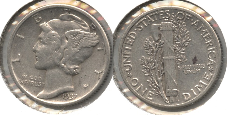 1937 Mercury Dime EF-40 #e