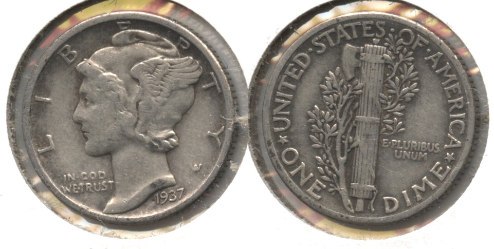 1937 Mercury Dime Fine-12 #m
