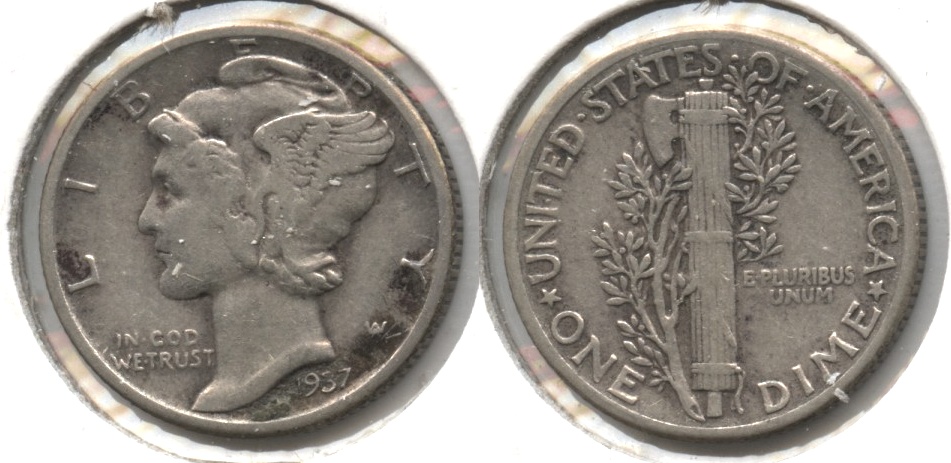 1937 Mercury Dime Fine-12 #p