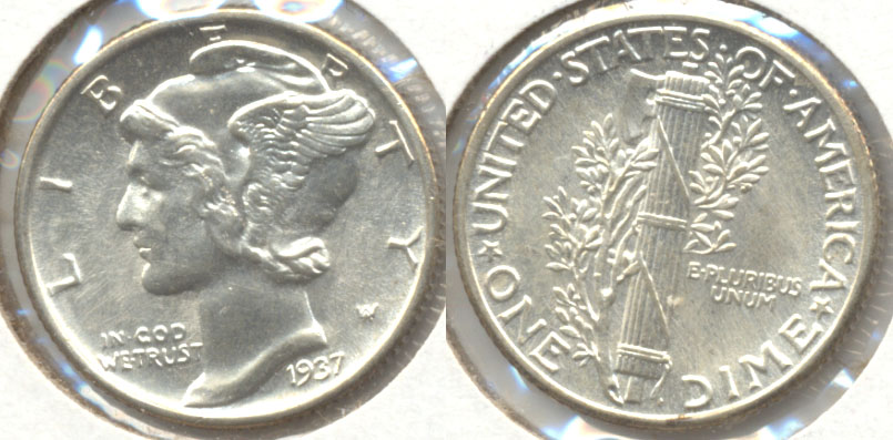 1937 Mercury Dime MS-60 l