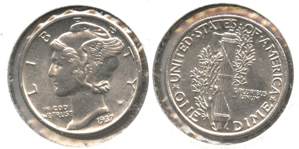 1937 Mercury Dime MS-64 #c