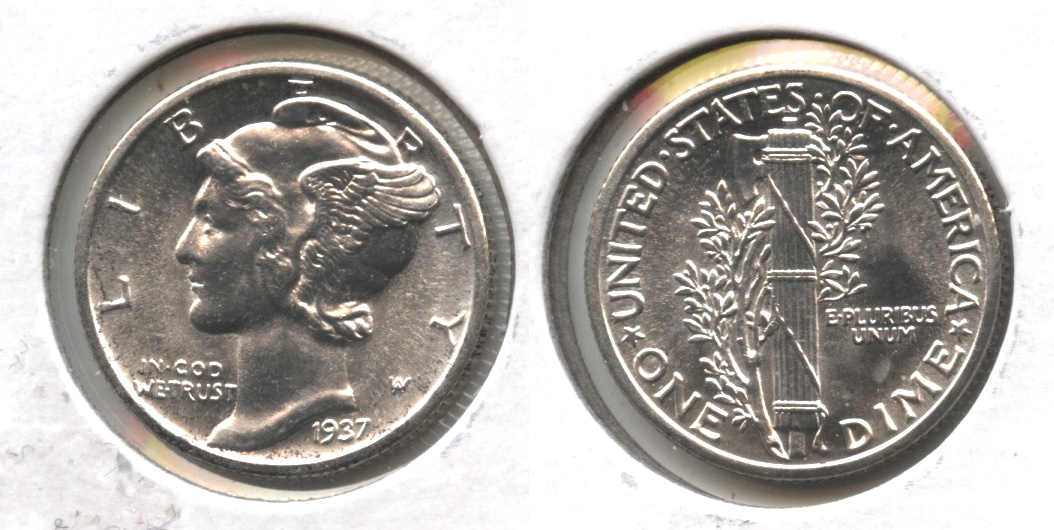 1937 Mercury Dime MS-64 #e