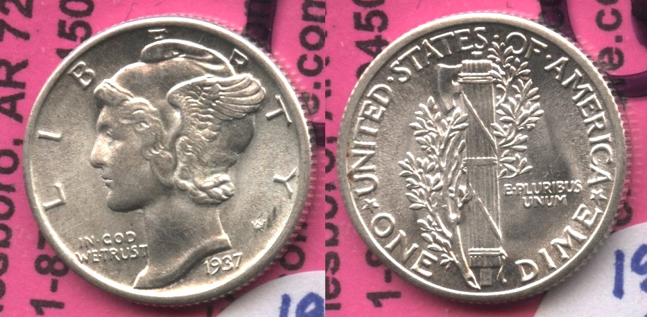 1937 Mercury Dime MS-64 #f