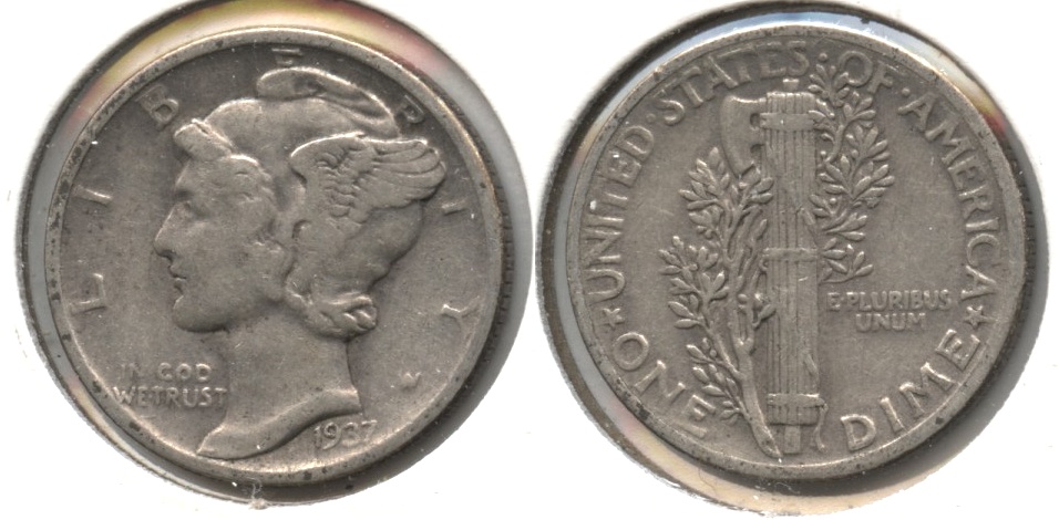 1937 Mercury Dime VF-20 #h