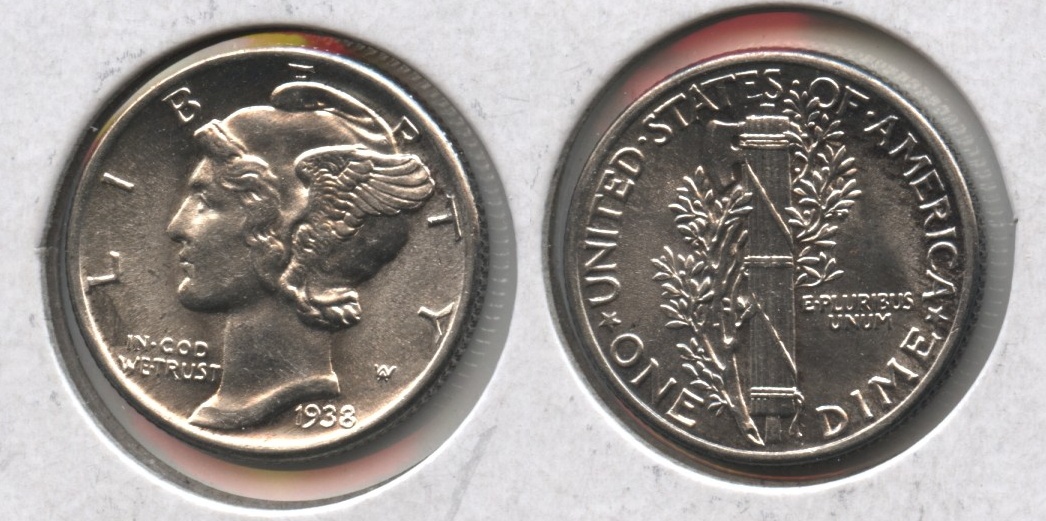 1938 Mercury Dime MS-65