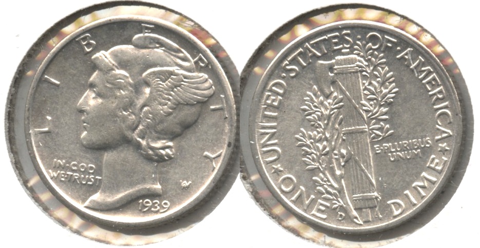 1939-D Mercury Dime AU-50