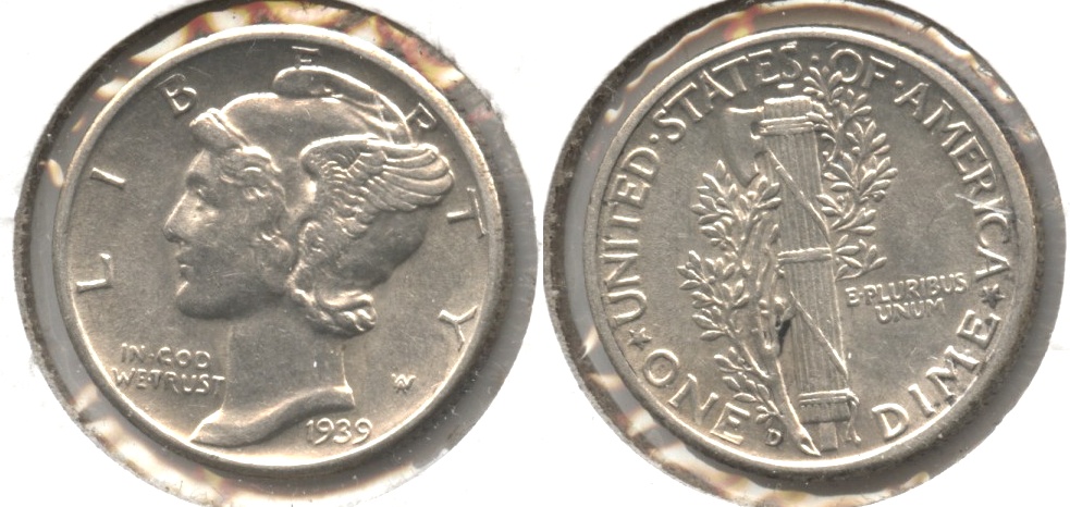 1939-D Mercury Dime AU-50 #a